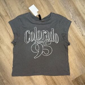 Gray Colorado Springs Cropped Graphic Tee